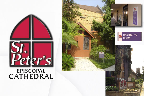 Corporate identity - St. Peters Episcopal Cathedral, logo, signage and wayfinding design