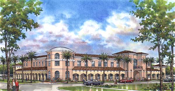 Rendering - Concept drawing for Boca Raton Library