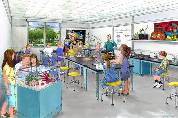 Rendering - Canterbury School of Florida, classroom rendering