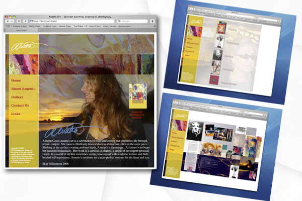 Website Design - Anatra Art, web site for a fine artist